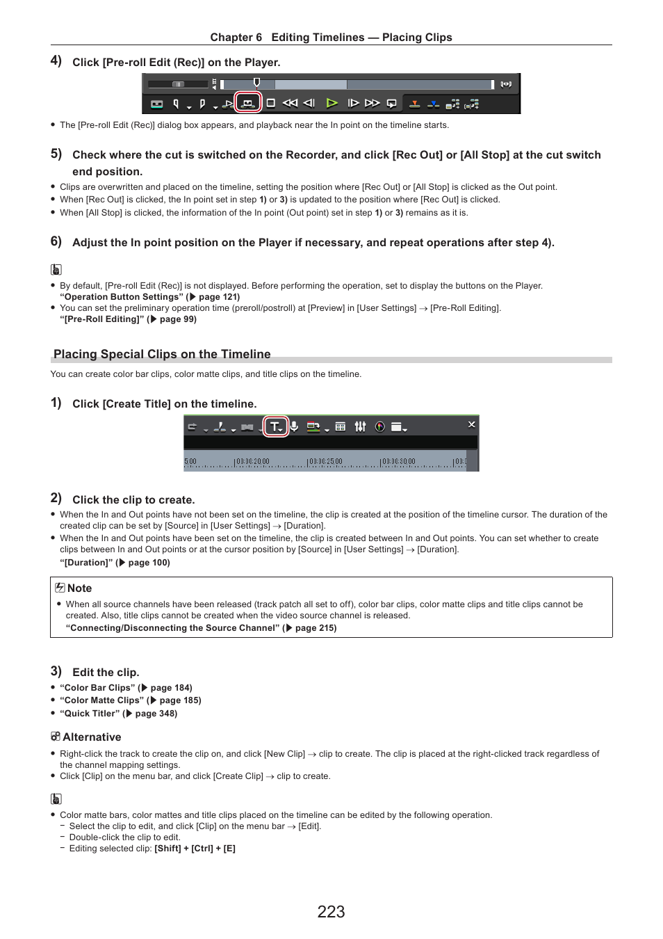 Placing special clips on the timeline | Grass Valley EDIUS Pro v.7.4 Reference Manual User Manual | Page 223 / 471