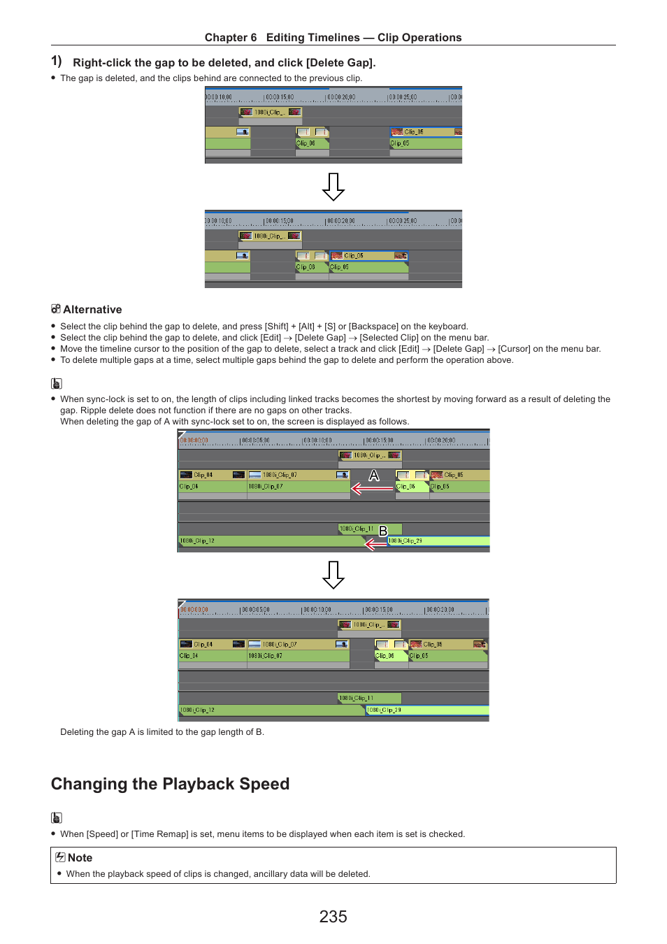 Changing the playback speed, Ab a b | Grass Valley EDIUS Pro v.7.4 Reference Manual User Manual | Page 235 / 471