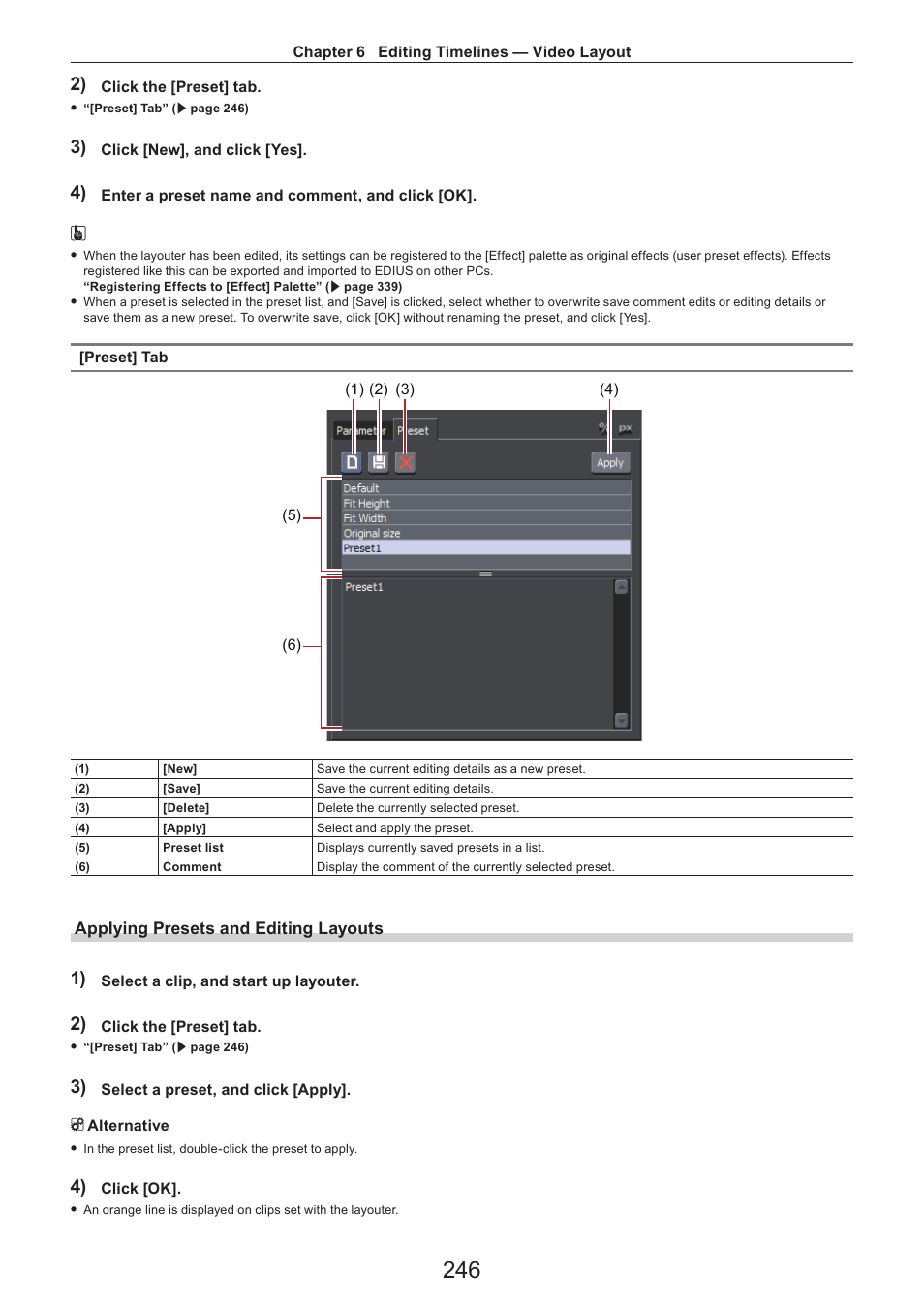 Applying presets and editing layouts | Grass Valley EDIUS Pro v.7.4 Reference Manual User Manual | Page 246 / 471
