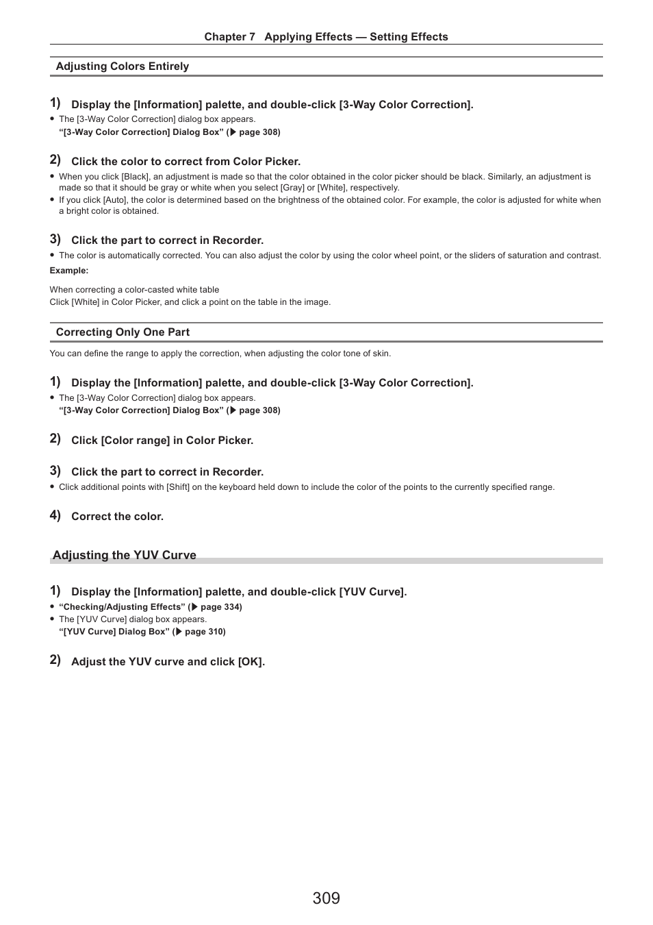 Adjusting the yuv curve | Grass Valley EDIUS Pro v.7.4 Reference Manual User Manual | Page 309 / 471