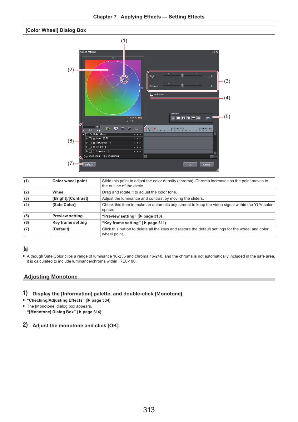Adjusting monotone | Grass Valley EDIUS Pro v.7.4 Reference Manual User Manual | Page 313 / 471