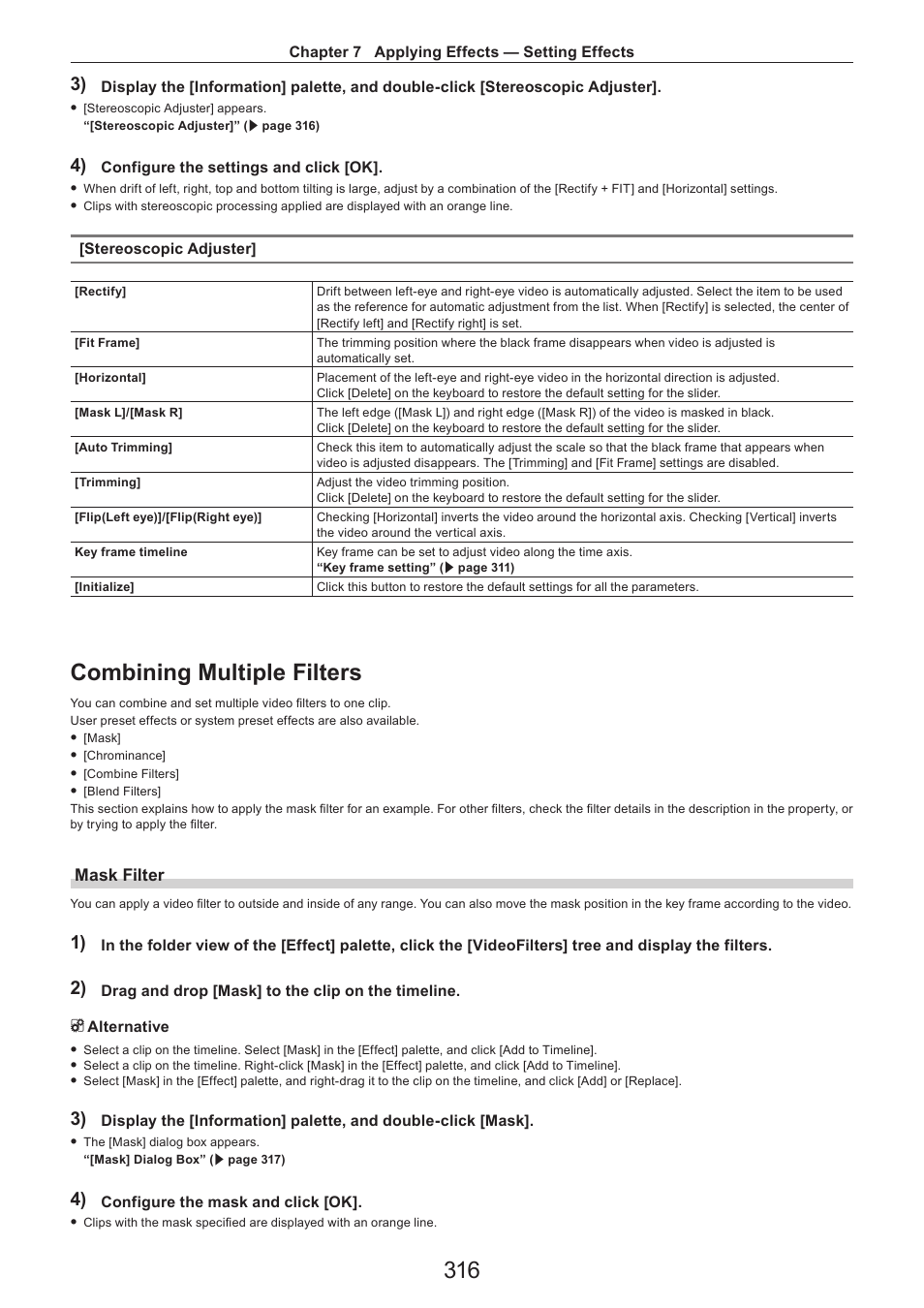 Combining multiple filters, Mask filter | Grass Valley EDIUS Pro v.7.4 Reference Manual User Manual | Page 316 / 471