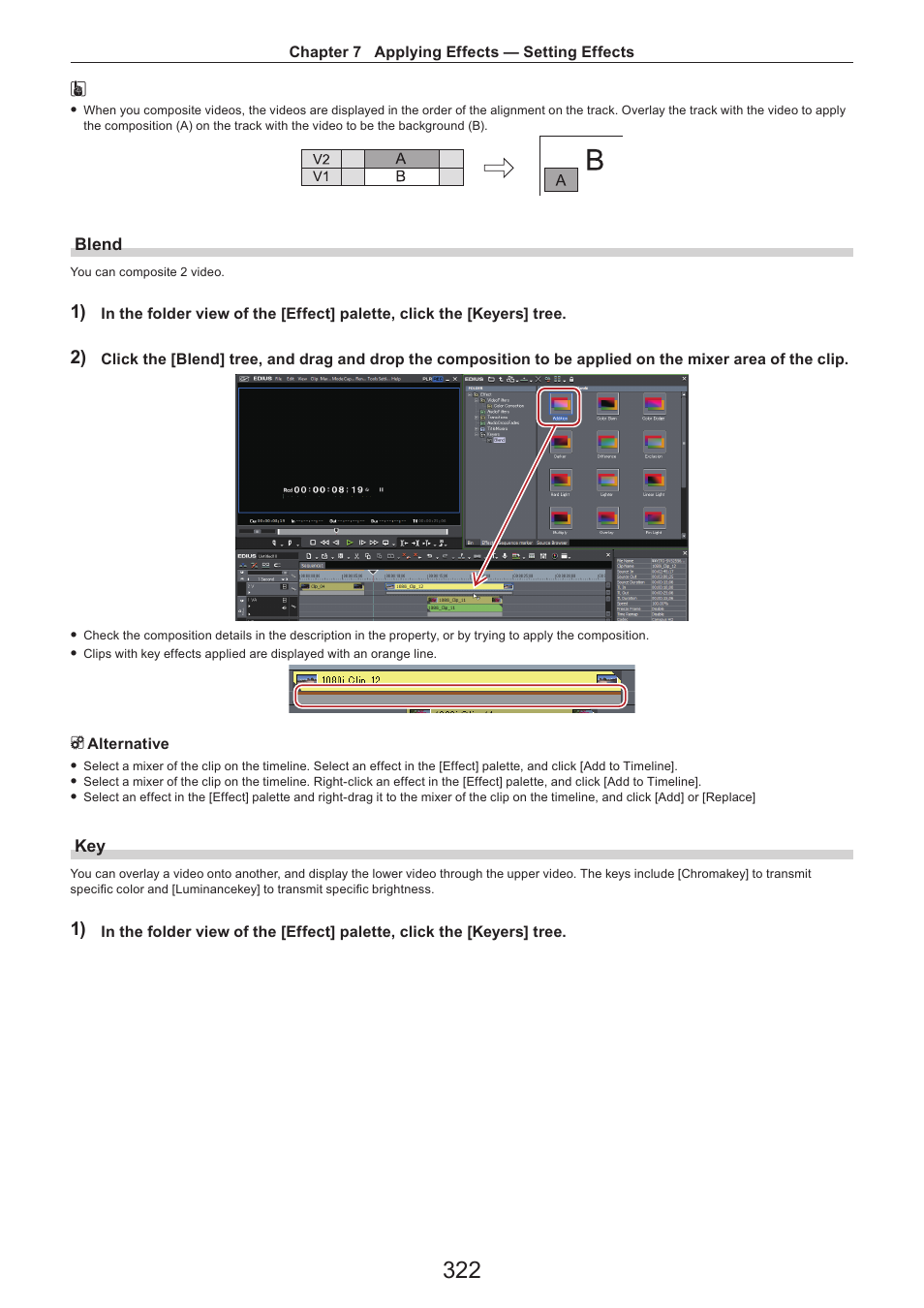 Blend | Grass Valley EDIUS Pro v.7.4 Reference Manual User Manual | Page 322 / 471