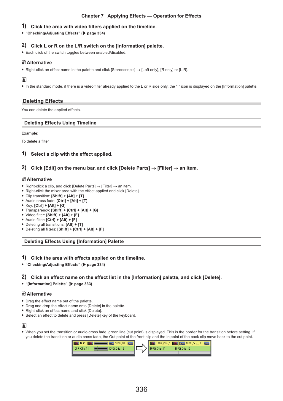 Deleting effects | Grass Valley EDIUS Pro v.7.4 Reference Manual User Manual | Page 336 / 471