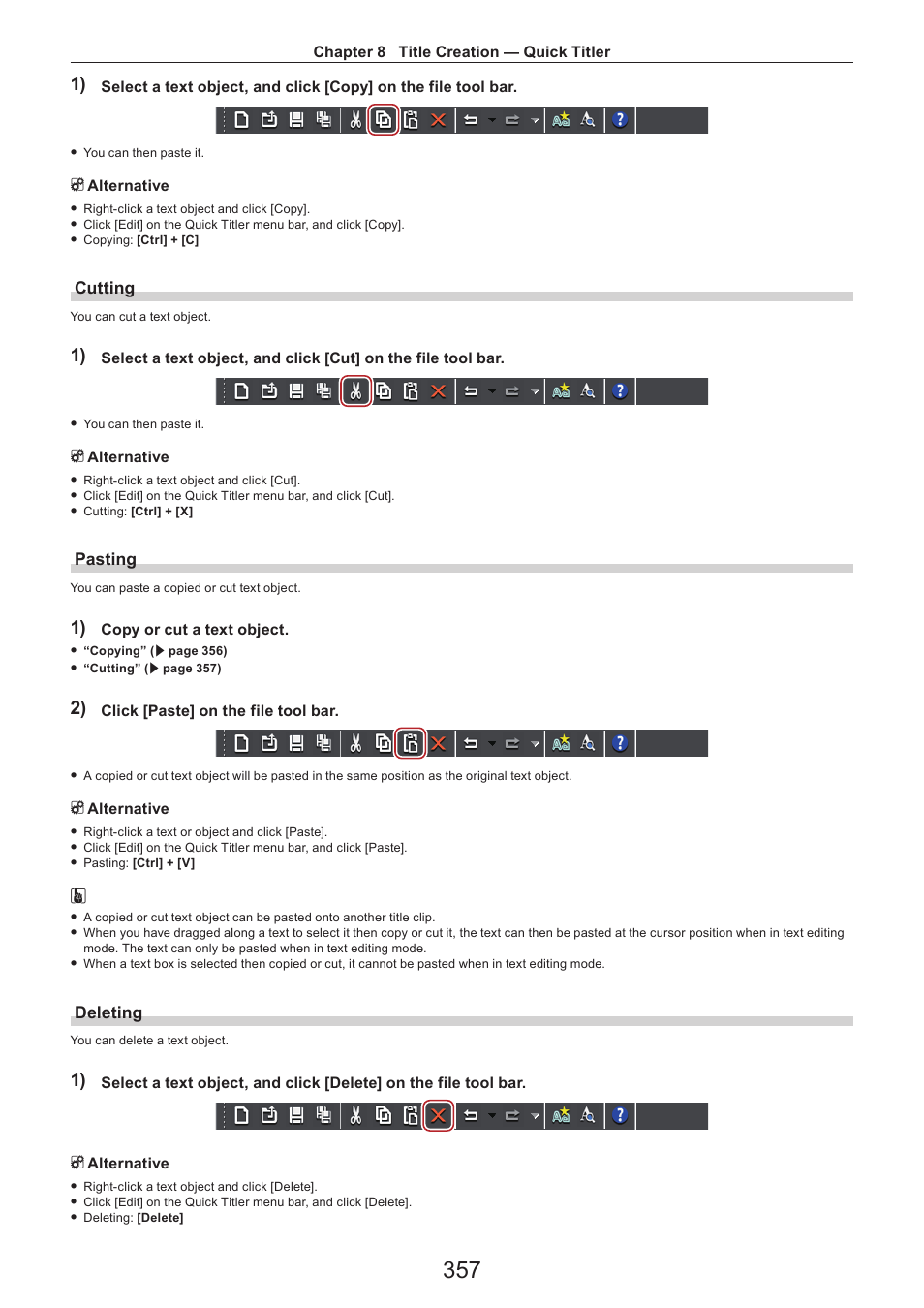 Cutting, Pasting, Deleting | Grass Valley EDIUS Pro v.7.4 Reference Manual User Manual | Page 357 / 471