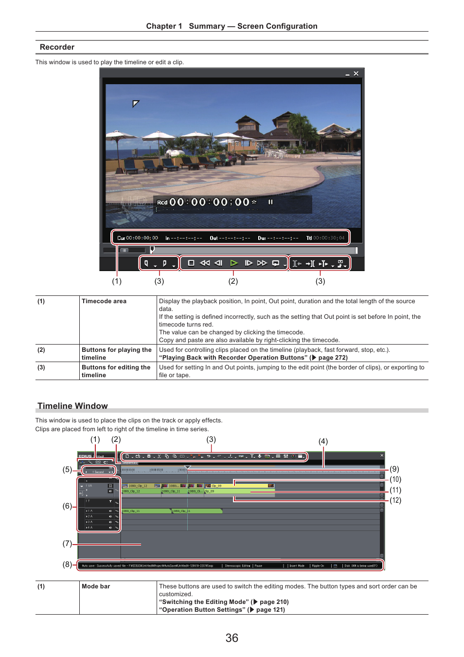 Timeline window | Grass Valley EDIUS Pro v.7.4 Reference Manual User Manual | Page 36 / 471