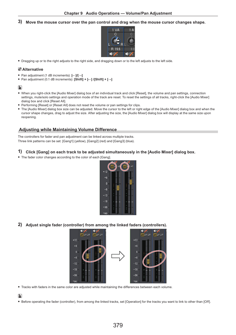 Adjusting while maintaining volume difference | Grass Valley EDIUS Pro v.7.4 Reference Manual User Manual | Page 379 / 471