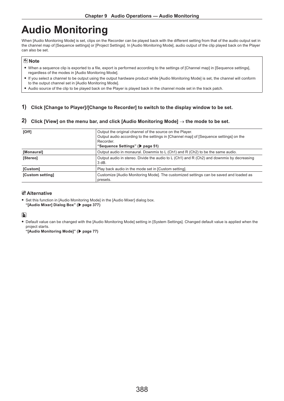 Audio monitoring | Grass Valley EDIUS Pro v.7.4 Reference Manual User Manual | Page 388 / 471