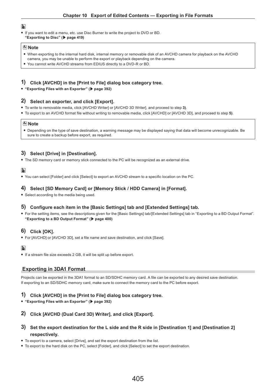 Exporting in 3da1 format | Grass Valley EDIUS Pro v.7.4 Reference Manual User Manual | Page 405 / 471
