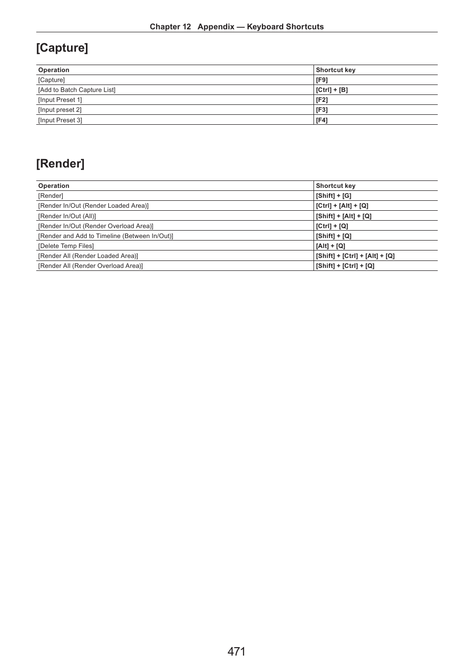 Capture, Render, 471 [capture | Grass Valley EDIUS Pro v.7.4 Reference Manual User Manual | Page 471 / 471
