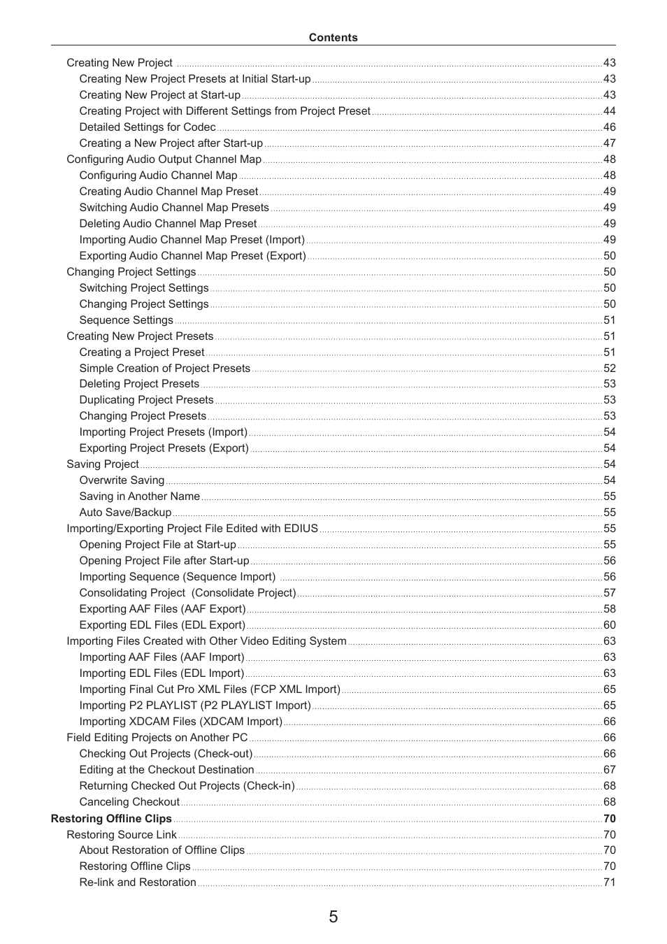 Grass Valley EDIUS Pro v.7.4 Reference Manual User Manual | Page 5 / 471