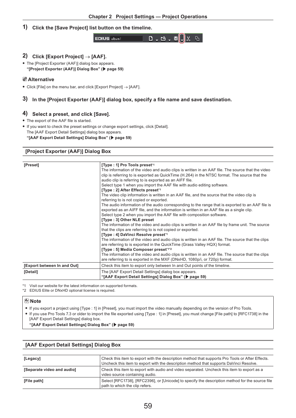 Grass Valley EDIUS Pro v.7.4 Reference Manual User Manual | Page 59 / 471