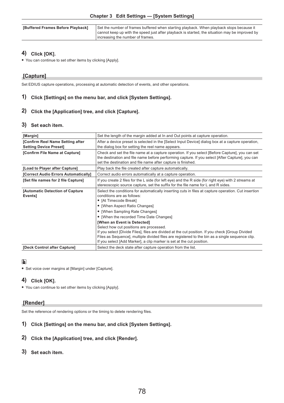 Capture, Render | Grass Valley EDIUS Pro v.7.4 Reference Manual User Manual | Page 78 / 471