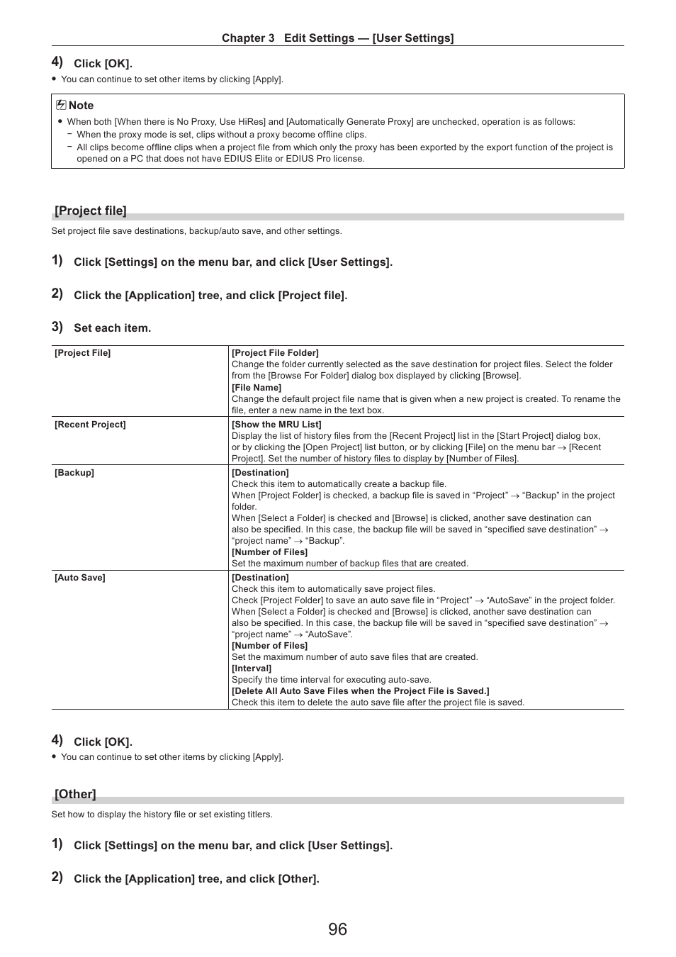 Project file, Other | Grass Valley EDIUS Pro v.7.4 Reference Manual User Manual | Page 96 / 471