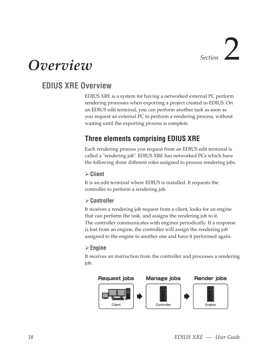 Overview, Edius xre overview, Three elements comprising edius xre | Grass Valley EDIUS XRE v.7.31 User Manual | Page 18 / 50