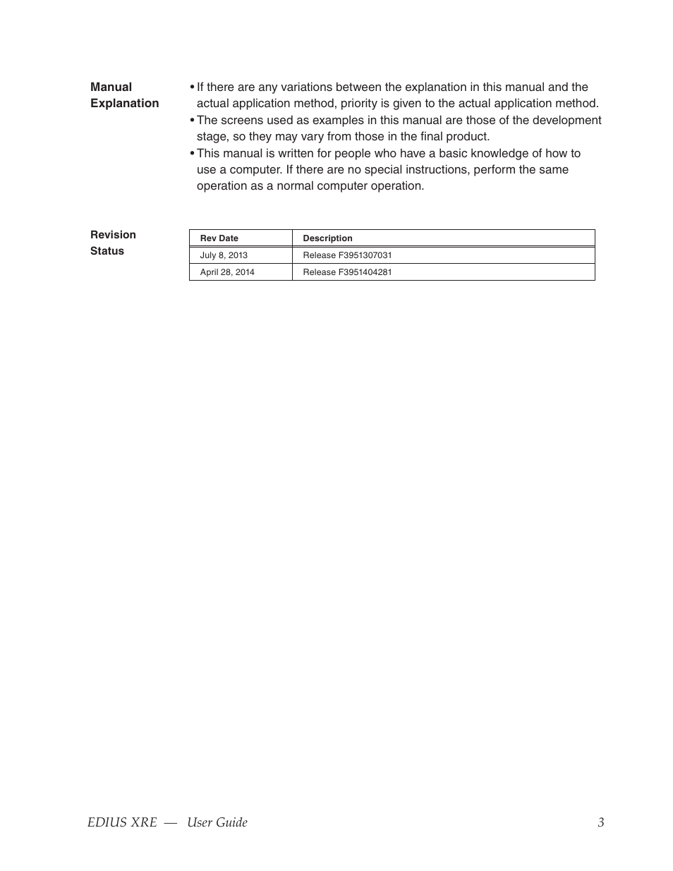 Grass Valley EDIUS XRE v.7.31 User Manual | Page 3 / 50