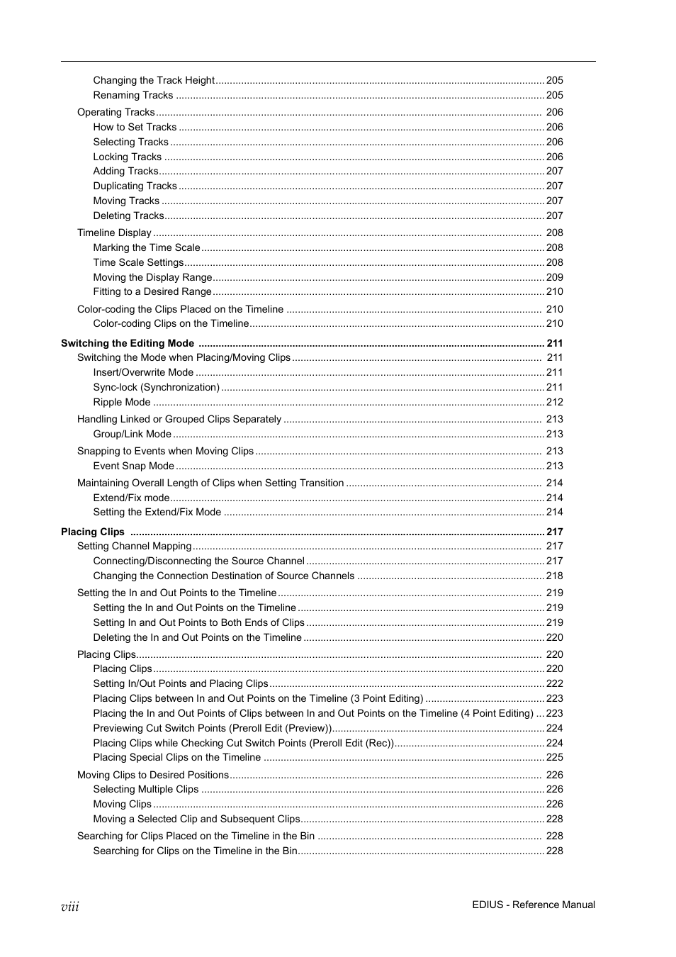Viii | Grass Valley EDIUS Pro v.7.20 User Manual | Page 12 / 520