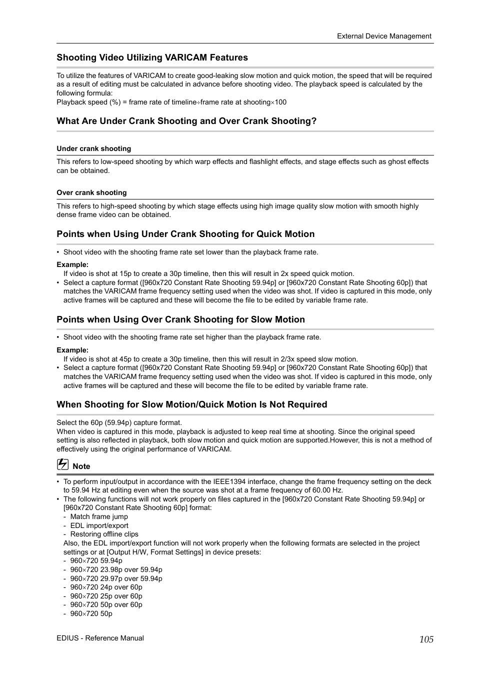 Shooting video utilizing varicam features | Grass Valley EDIUS Pro v.7.20 User Manual | Page 127 / 520
