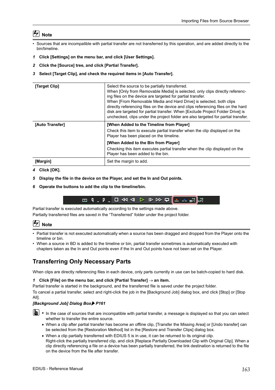 Transferring only necessary parts | Grass Valley EDIUS Pro v.7.20 User Manual | Page 185 / 520