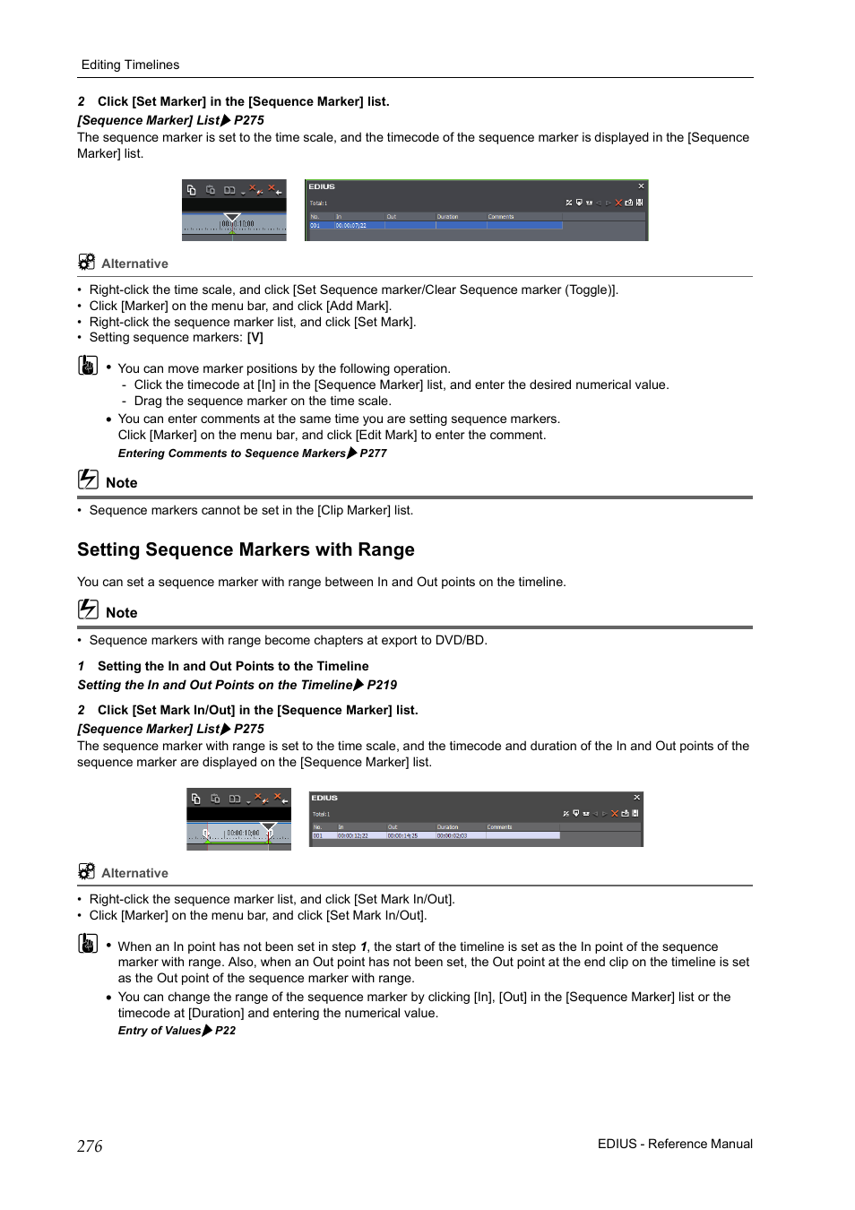 Setting sequence markers with range | Grass Valley EDIUS Pro v.7.20 User Manual | Page 298 / 520