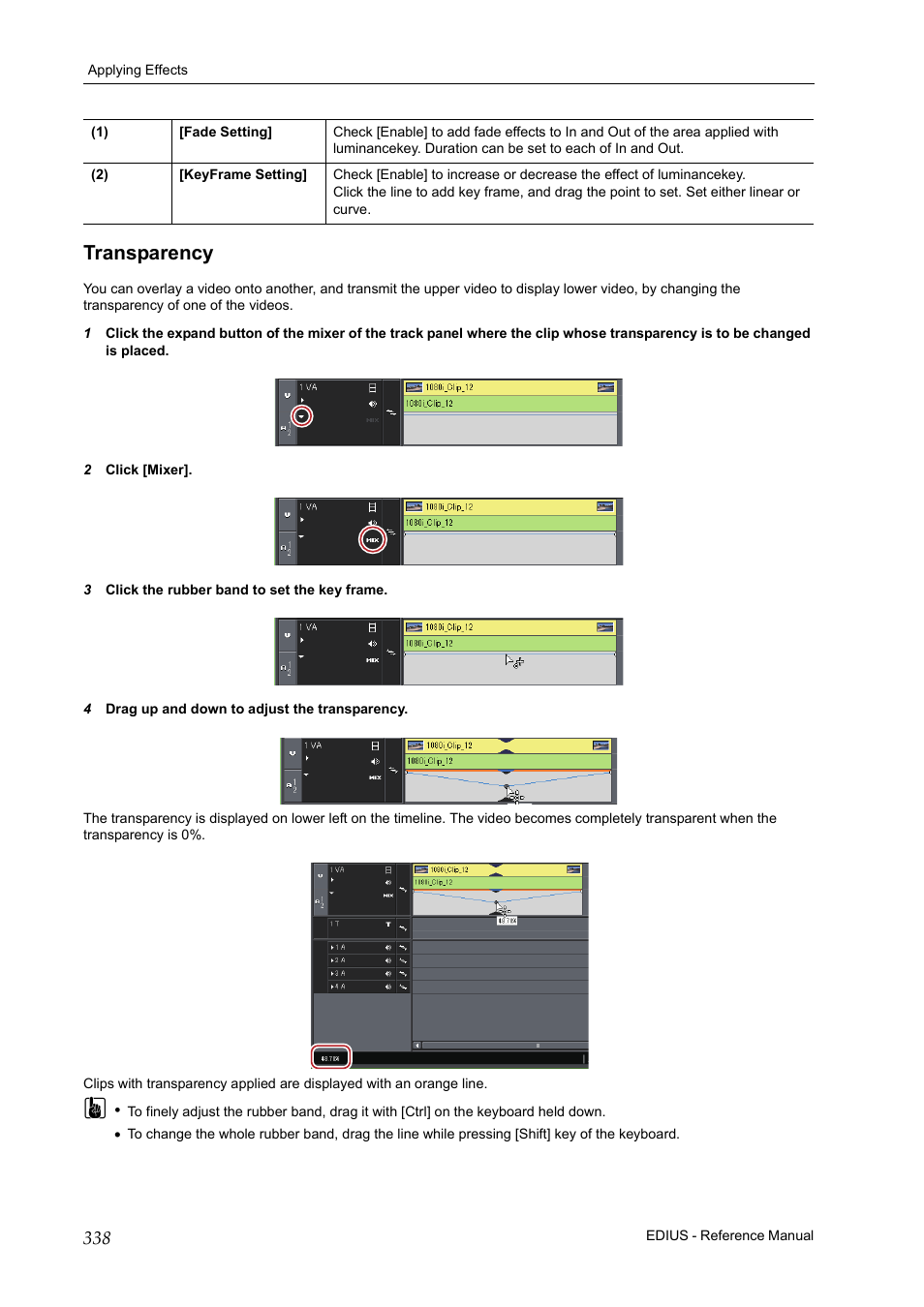 Transparency, P338 | Grass Valley EDIUS Pro v.7.20 User Manual | Page 360 / 520