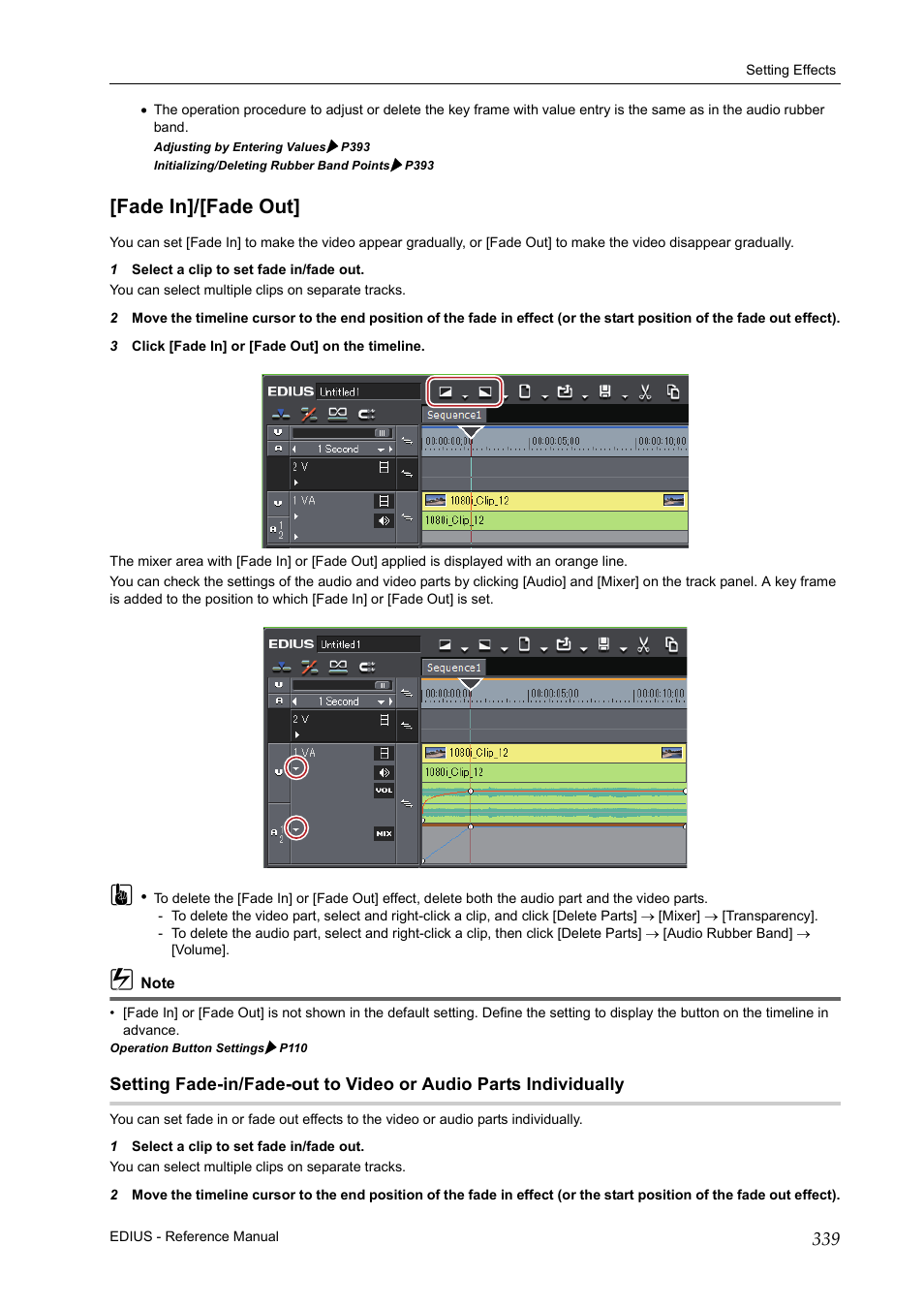 Fade in]/[fade out | Grass Valley EDIUS Pro v.7.20 User Manual | Page 361 / 520