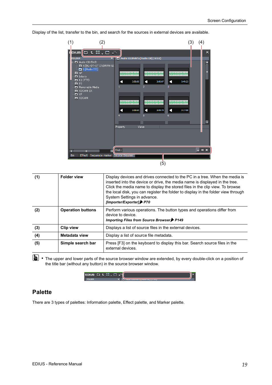 Palette | Grass Valley EDIUS Pro v.7.20 User Manual | Page 41 / 520