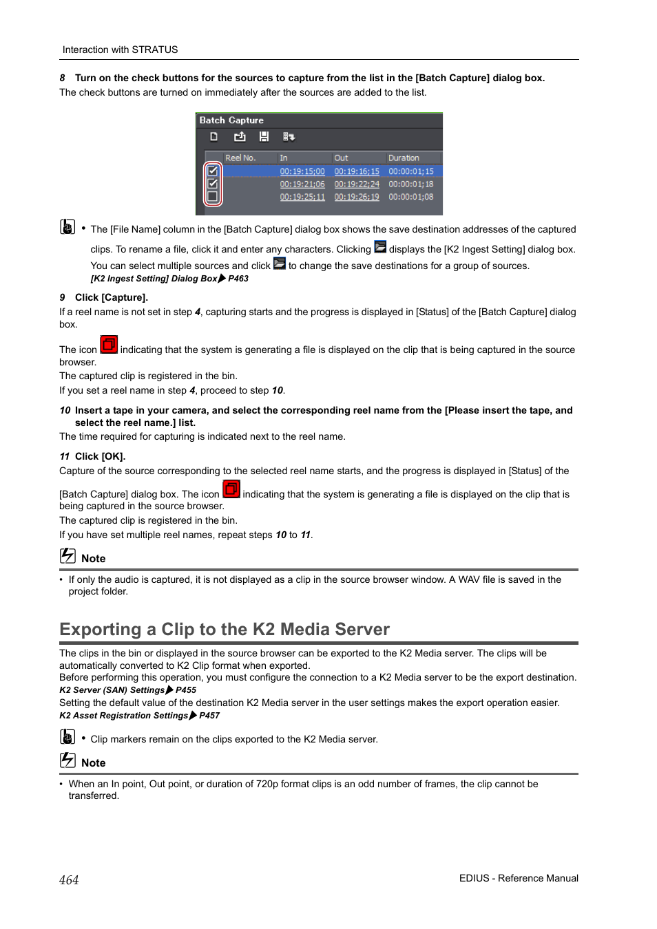 Exporting a clip to the k2 media server | Grass Valley EDIUS Pro v.7.20 User Manual | Page 486 / 520