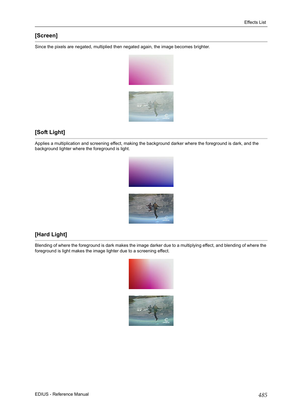 Screen, Soft light, Hard light | Grass Valley EDIUS Pro v.7.20 User Manual | Page 507 / 520