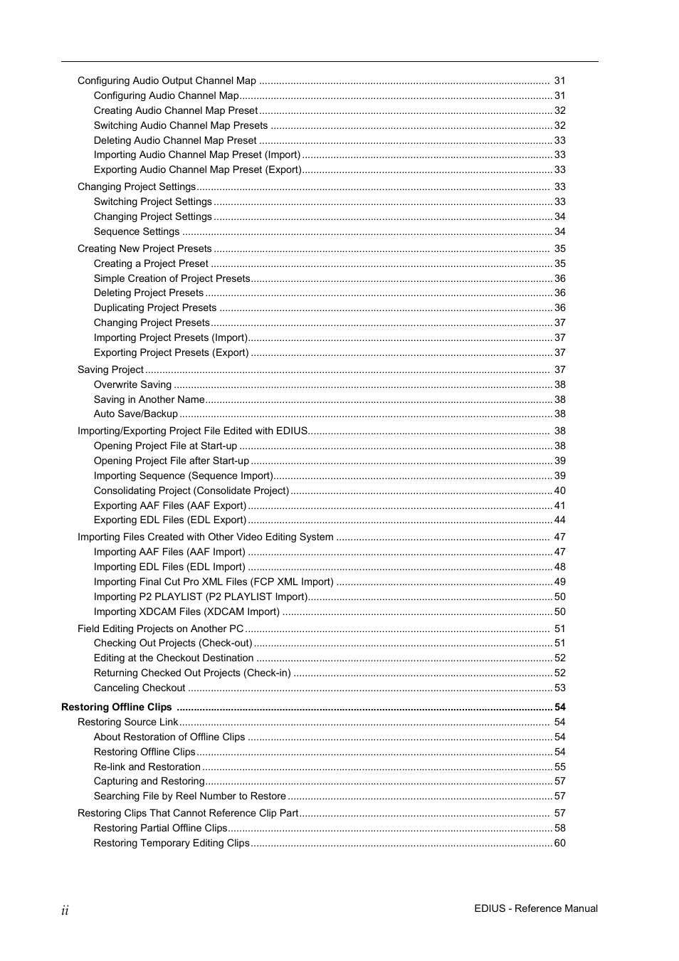 Grass Valley EDIUS Pro v.7.20 User Manual | Page 6 / 520