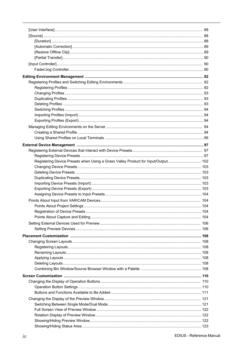 Grass Valley EDIUS Pro v.7.20 User Manual | Page 8 / 520