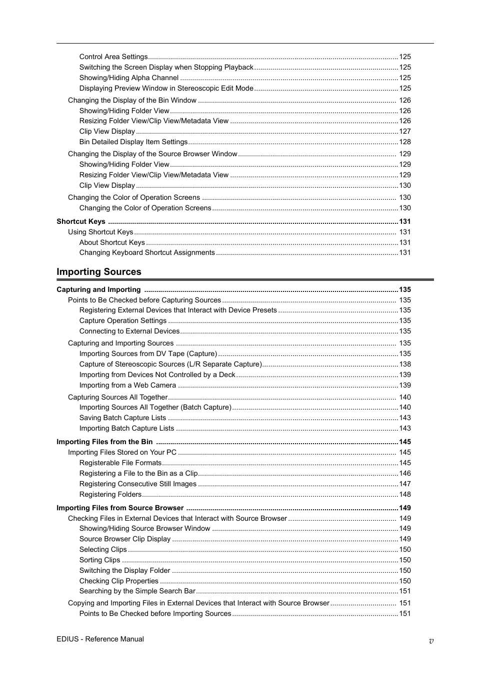 Importing sources | Grass Valley EDIUS Pro v.7.20 User Manual | Page 9 / 520