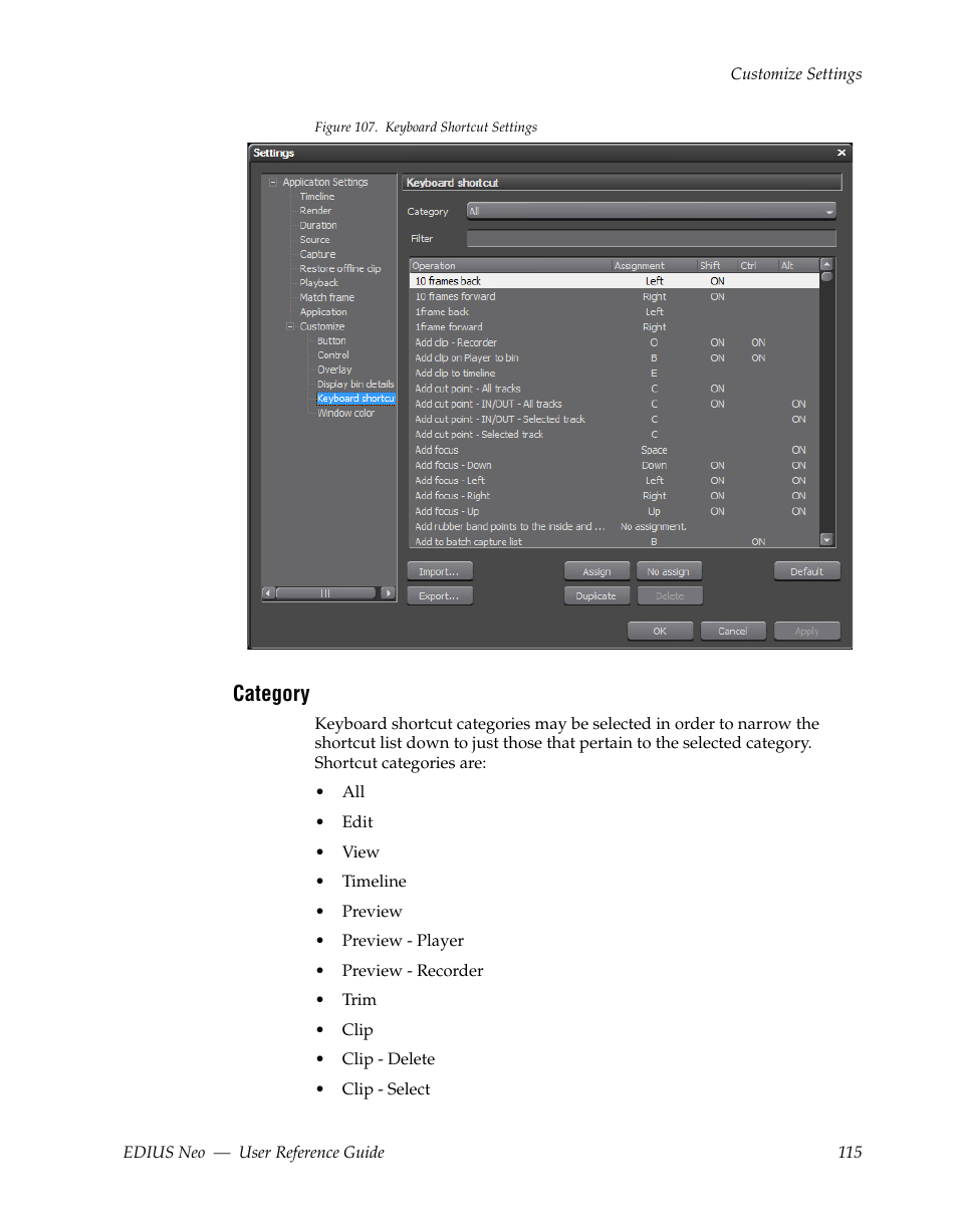 Category | Grass Valley EDIUS Neo 2 User Manual | Page 115 / 608