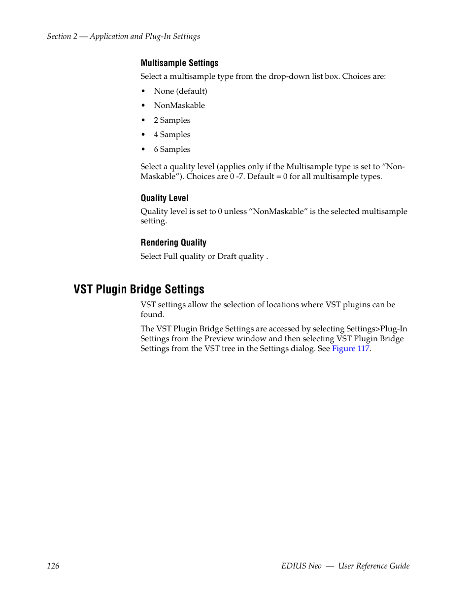 Vst plugin bridge settings | Grass Valley EDIUS Neo 2 User Manual | Page 126 / 608