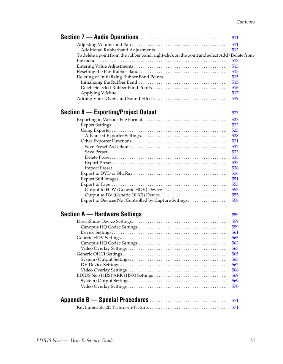 Appendix b — special procedures | Grass Valley EDIUS Neo 2 User Manual | Page 15 / 608