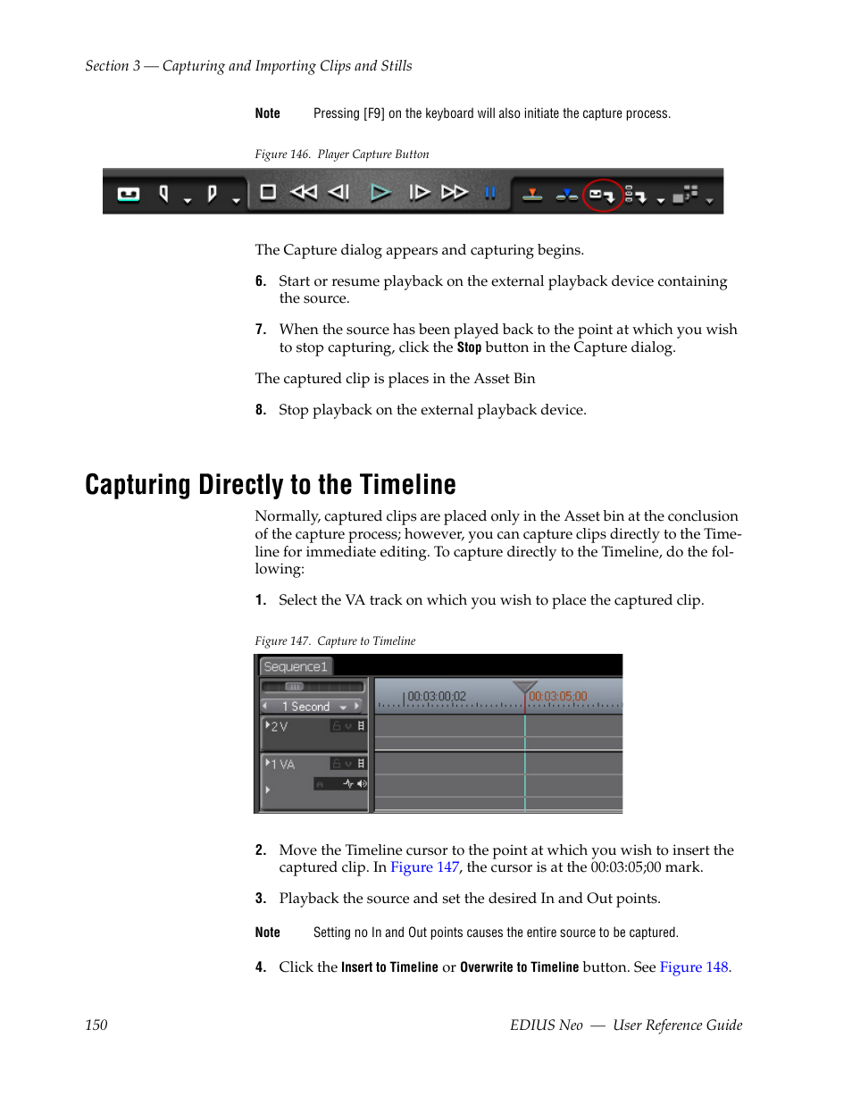 Capturing directly to the timeline, Figure 146 | Grass Valley EDIUS Neo 2 User Manual | Page 150 / 608
