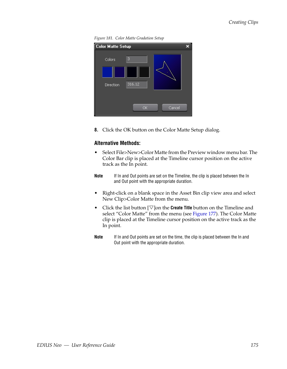 L. see, Figure 181, For an | Grass Valley EDIUS Neo 2 User Manual | Page 175 / 608