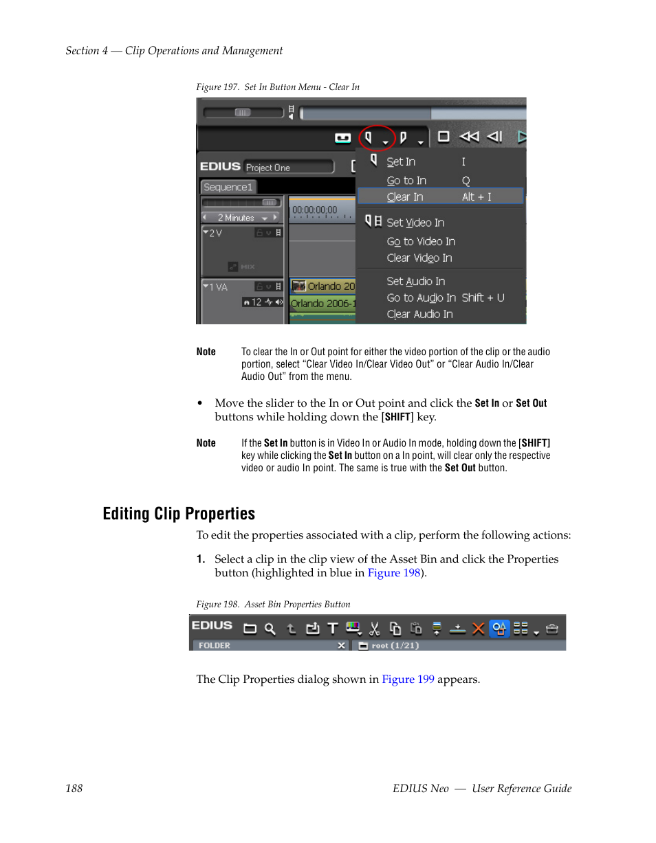 Editing clip properties | Grass Valley EDIUS Neo 2 User Manual | Page 188 / 608