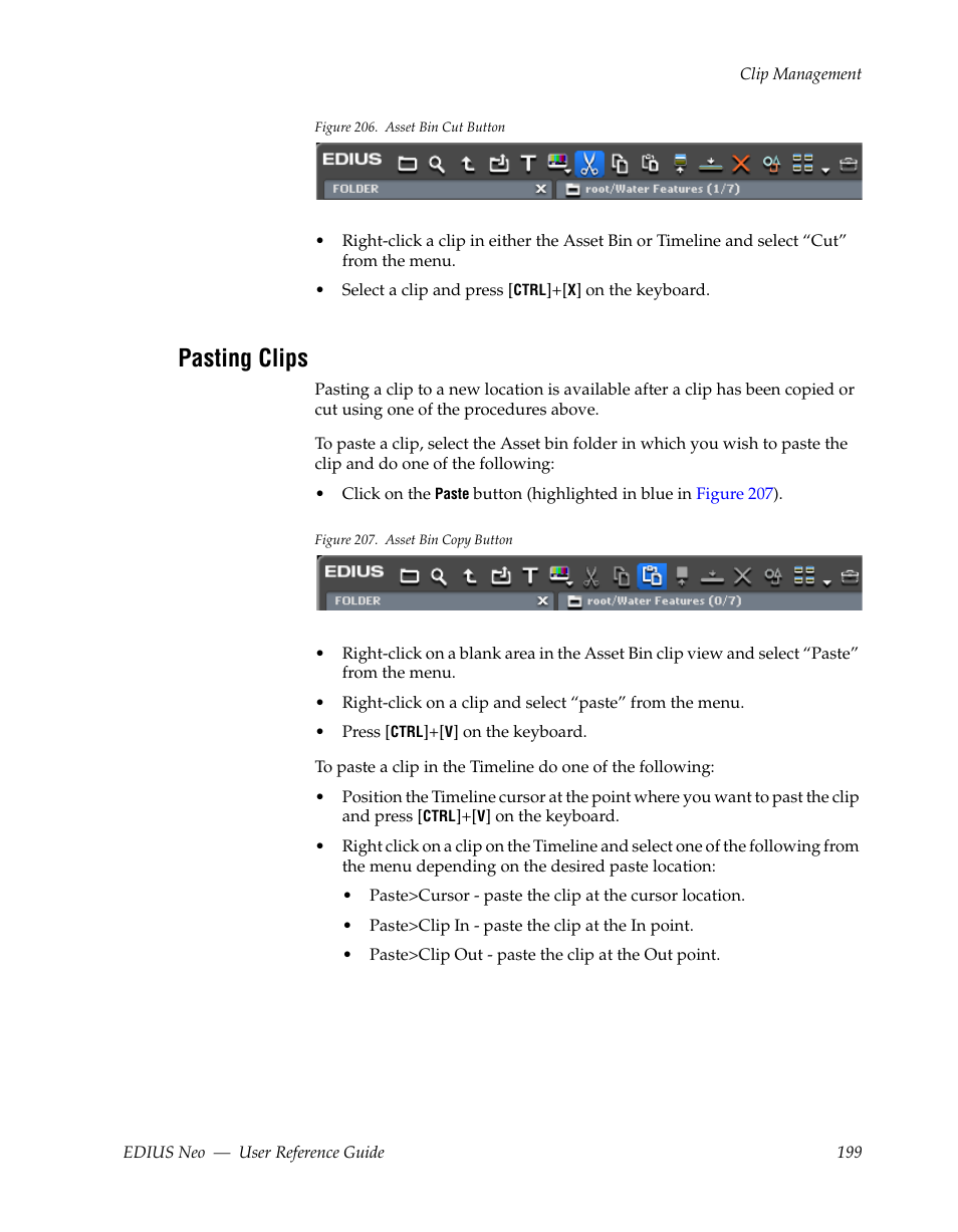 Pasting clips | Grass Valley EDIUS Neo 2 User Manual | Page 199 / 608