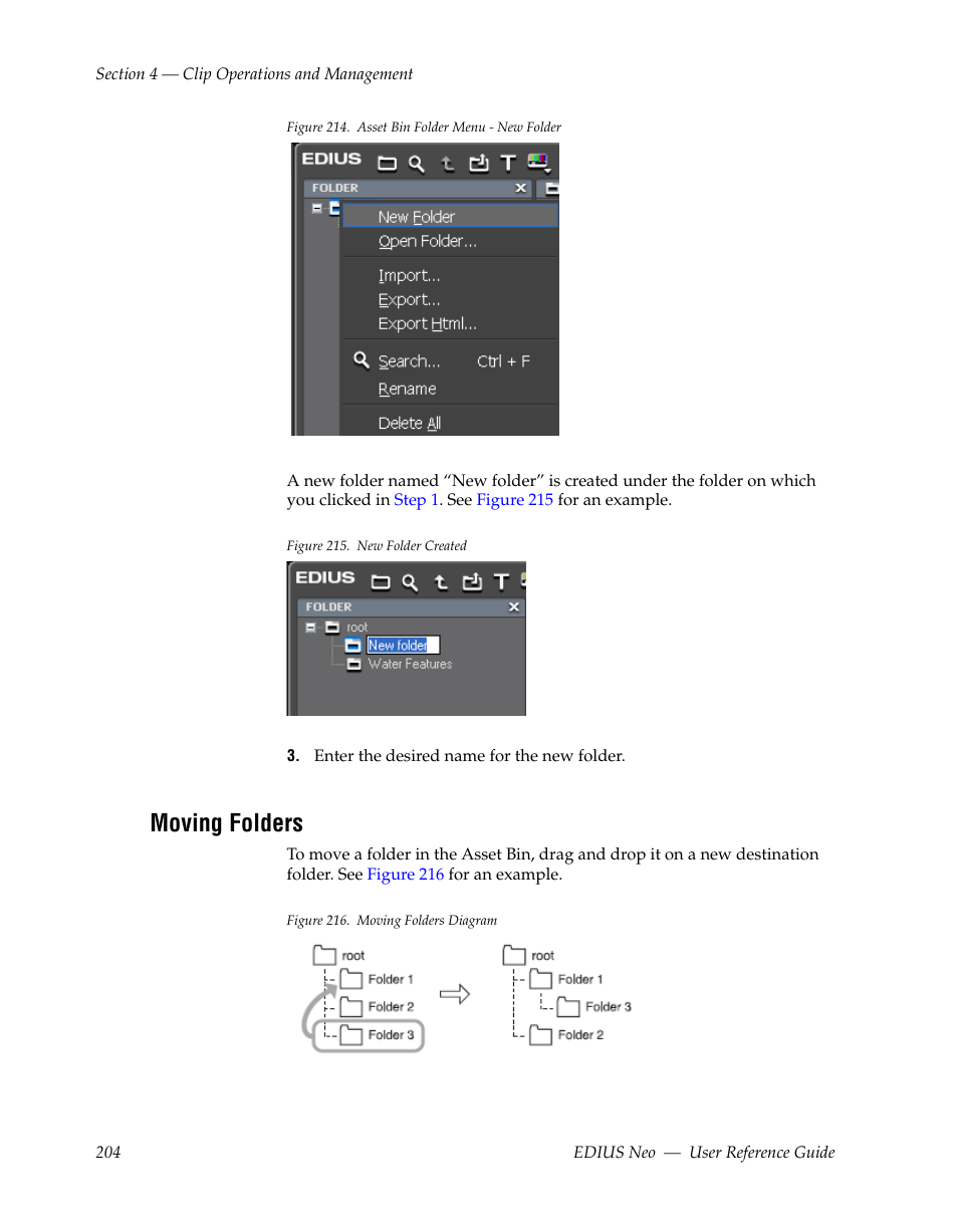 Moving folders, Figure 214 | Grass Valley EDIUS Neo 2 User Manual | Page 204 / 608
