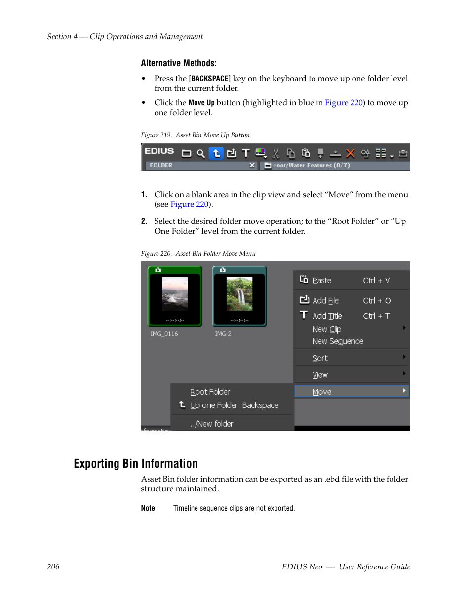 Exporting bin information | Grass Valley EDIUS Neo 2 User Manual | Page 206 / 608
