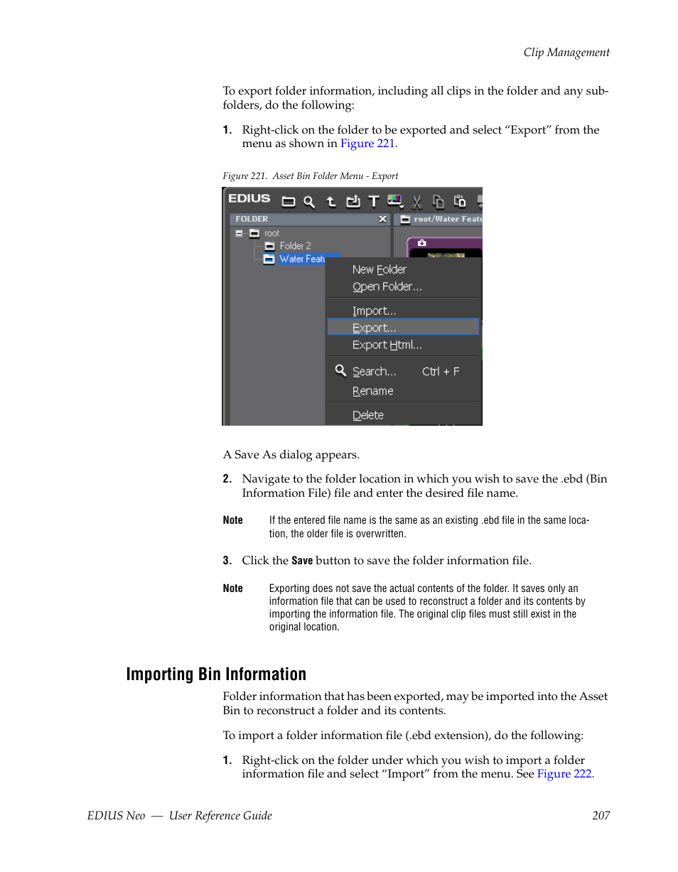 Importing bin information | Grass Valley EDIUS Neo 2 User Manual | Page 207 / 608
