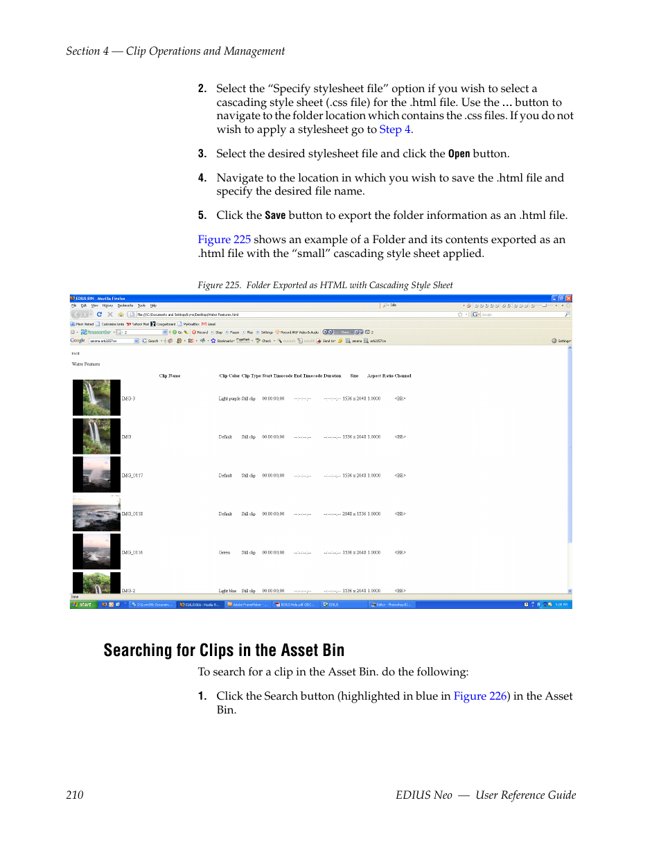 Searching for clips in the asset bin | Grass Valley EDIUS Neo 2 User Manual | Page 210 / 608