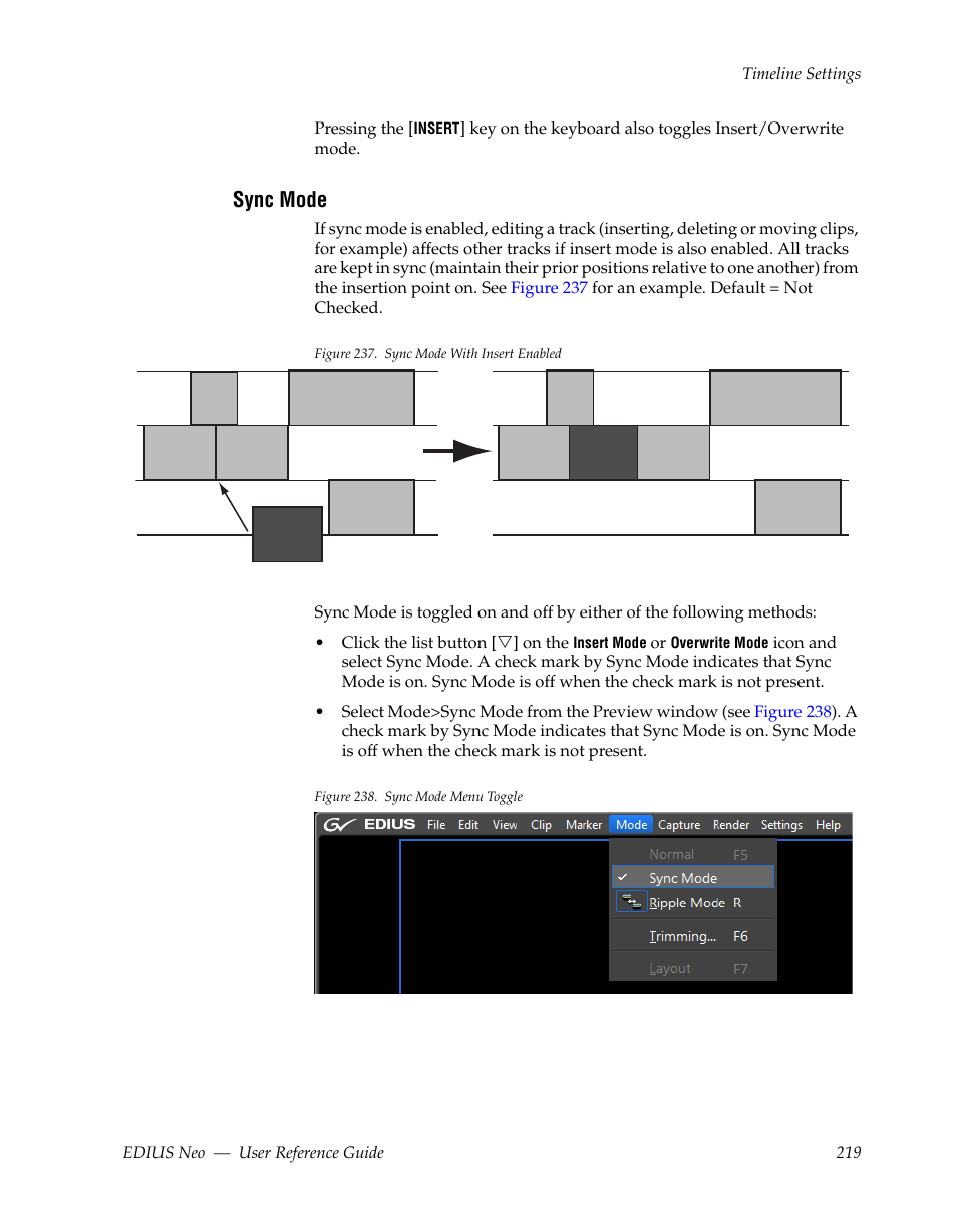 Sync mode | Grass Valley EDIUS Neo 2 User Manual | Page 219 / 608