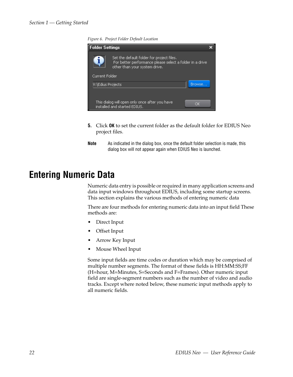 Entering numeric data, Figure 6, Appe | Grass Valley EDIUS Neo 2 User Manual | Page 22 / 608