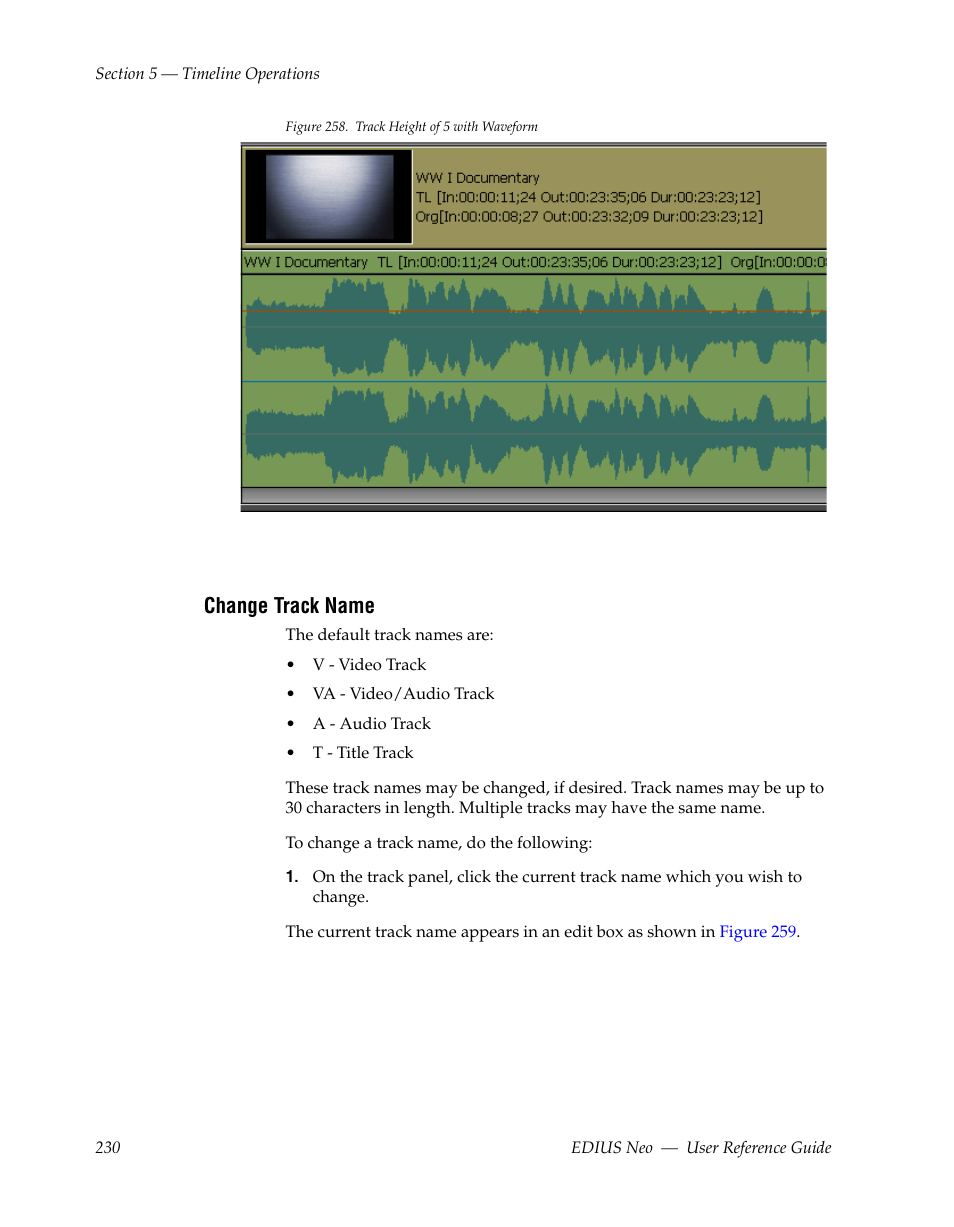 Change track name | Grass Valley EDIUS Neo 2 User Manual | Page 230 / 608