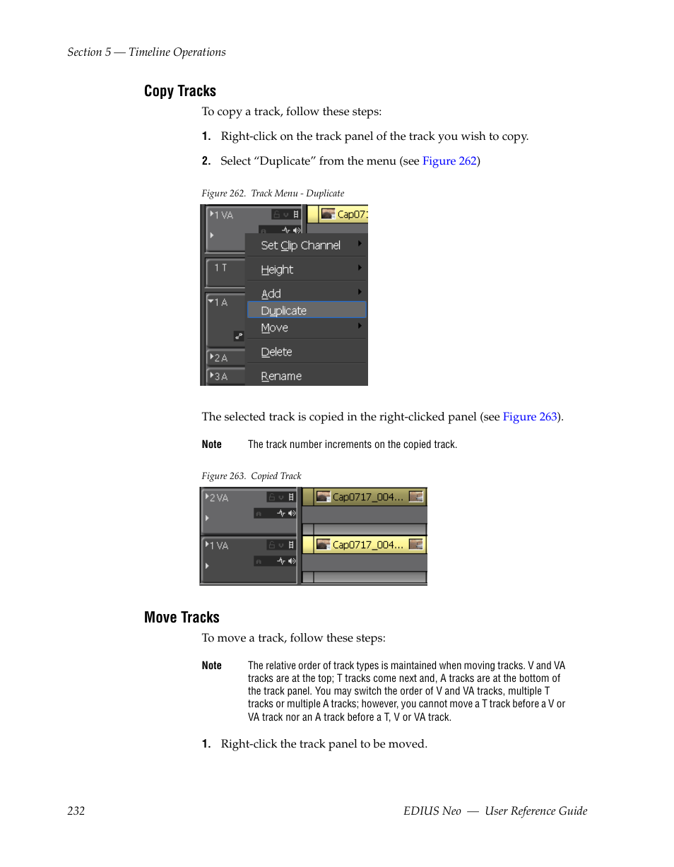 Copy tracks, Move tracks | Grass Valley EDIUS Neo 2 User Manual | Page 232 / 608