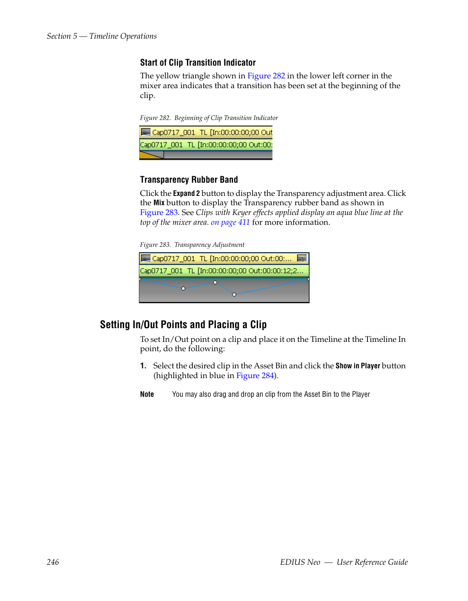 Setting in/out points and placing a clip | Grass Valley EDIUS Neo 2 User Manual | Page 246 / 608