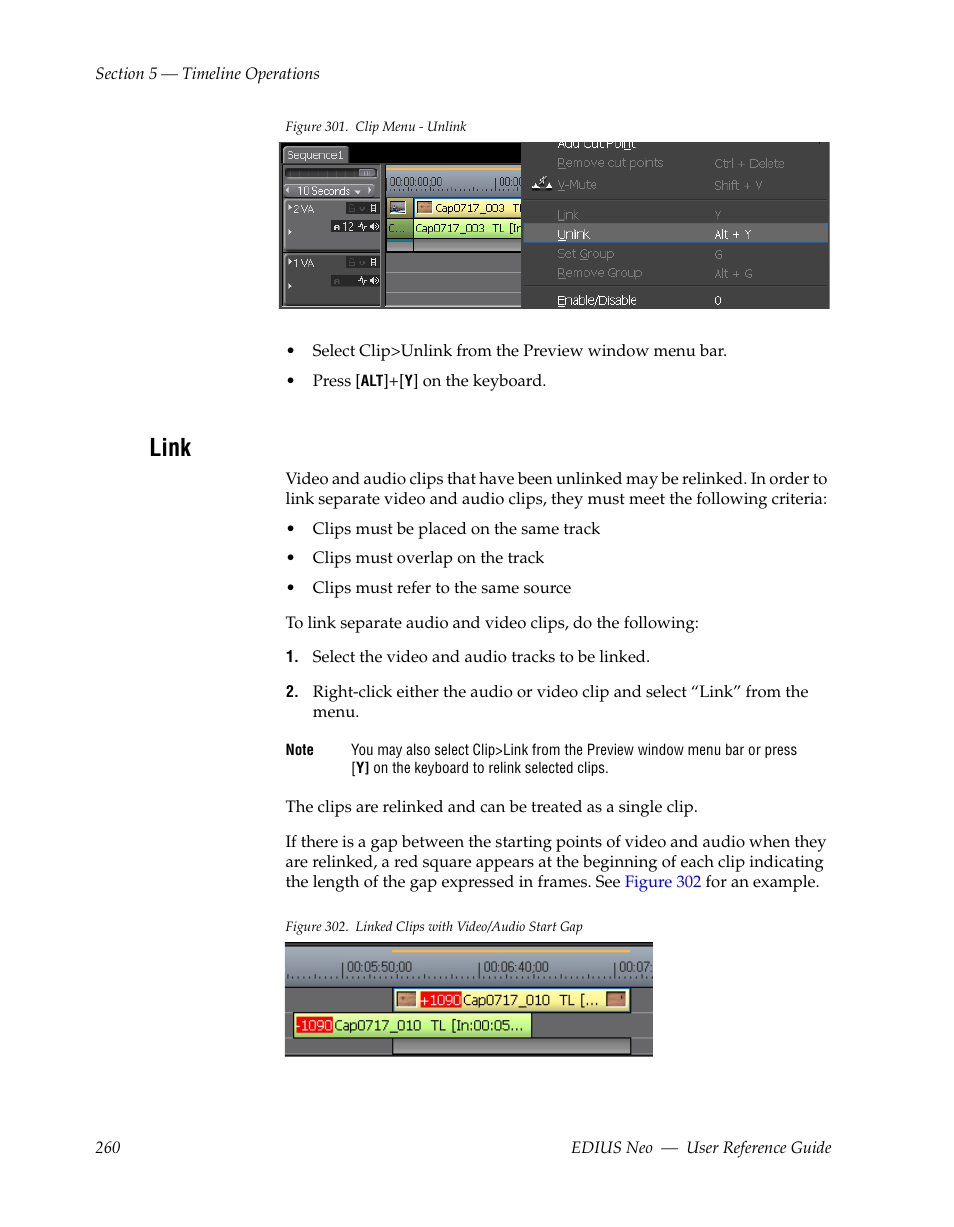 Link, Figure 301 | Grass Valley EDIUS Neo 2 User Manual | Page 260 / 608