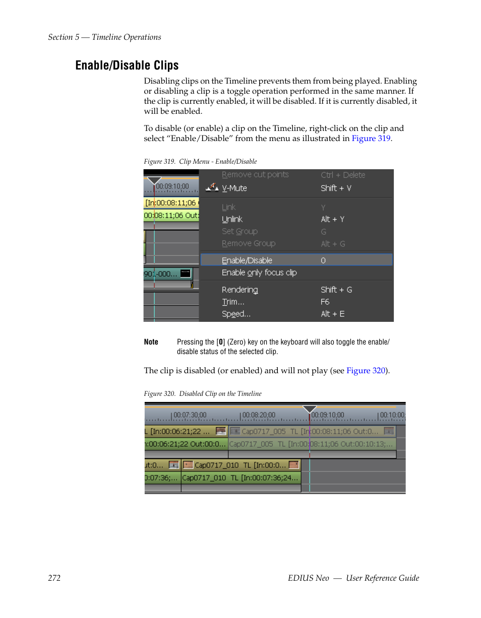 Enable/disable clips | Grass Valley EDIUS Neo 2 User Manual | Page 272 / 608